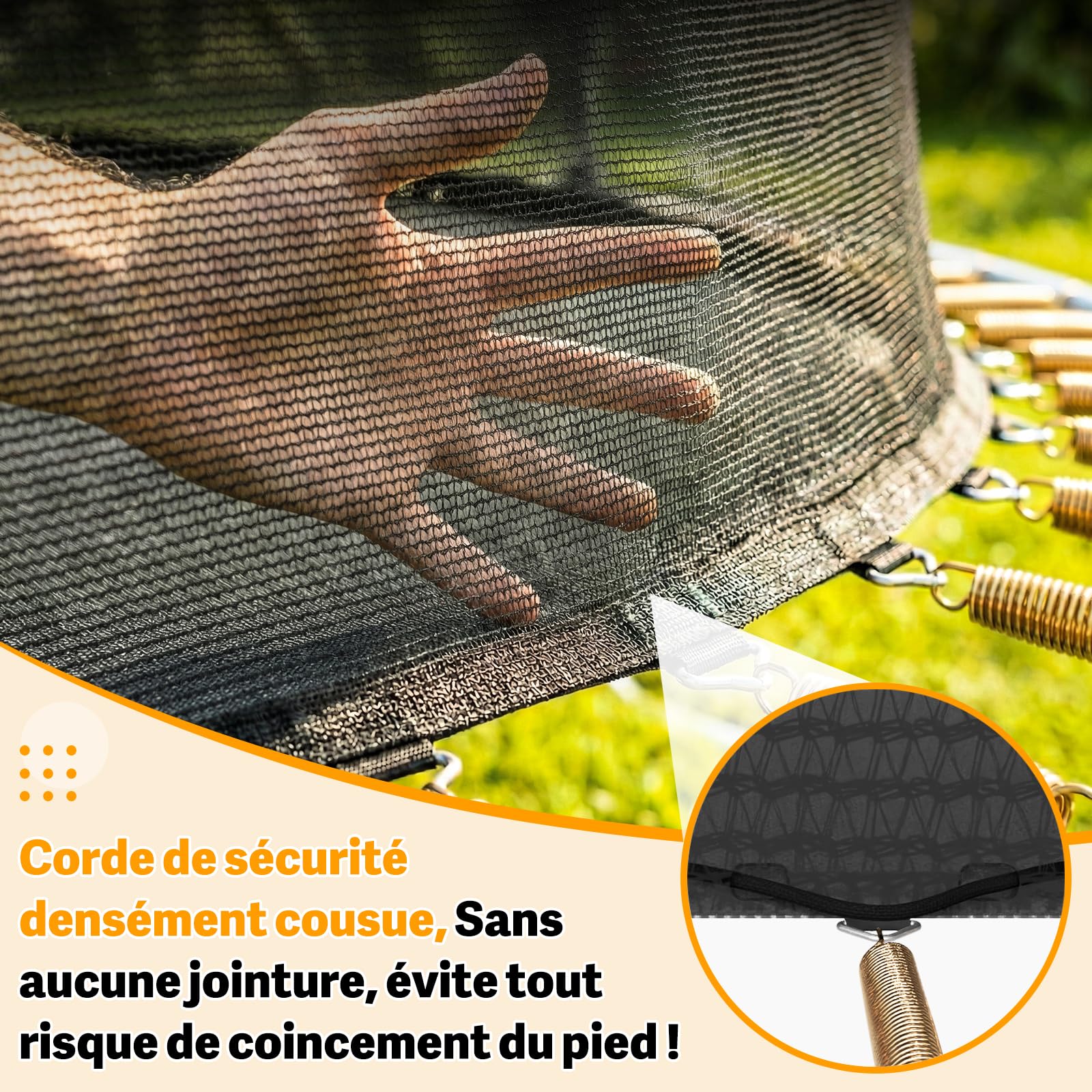 Devoko Trampoline d'extérieur - Grand Ovale 10 x 7FT 12 x 8FT, Trampoline Familial 3 en 1 avec Filet de sécurité, Cadre métallique Robuste, adapté aux Enfants et aux Adultes
