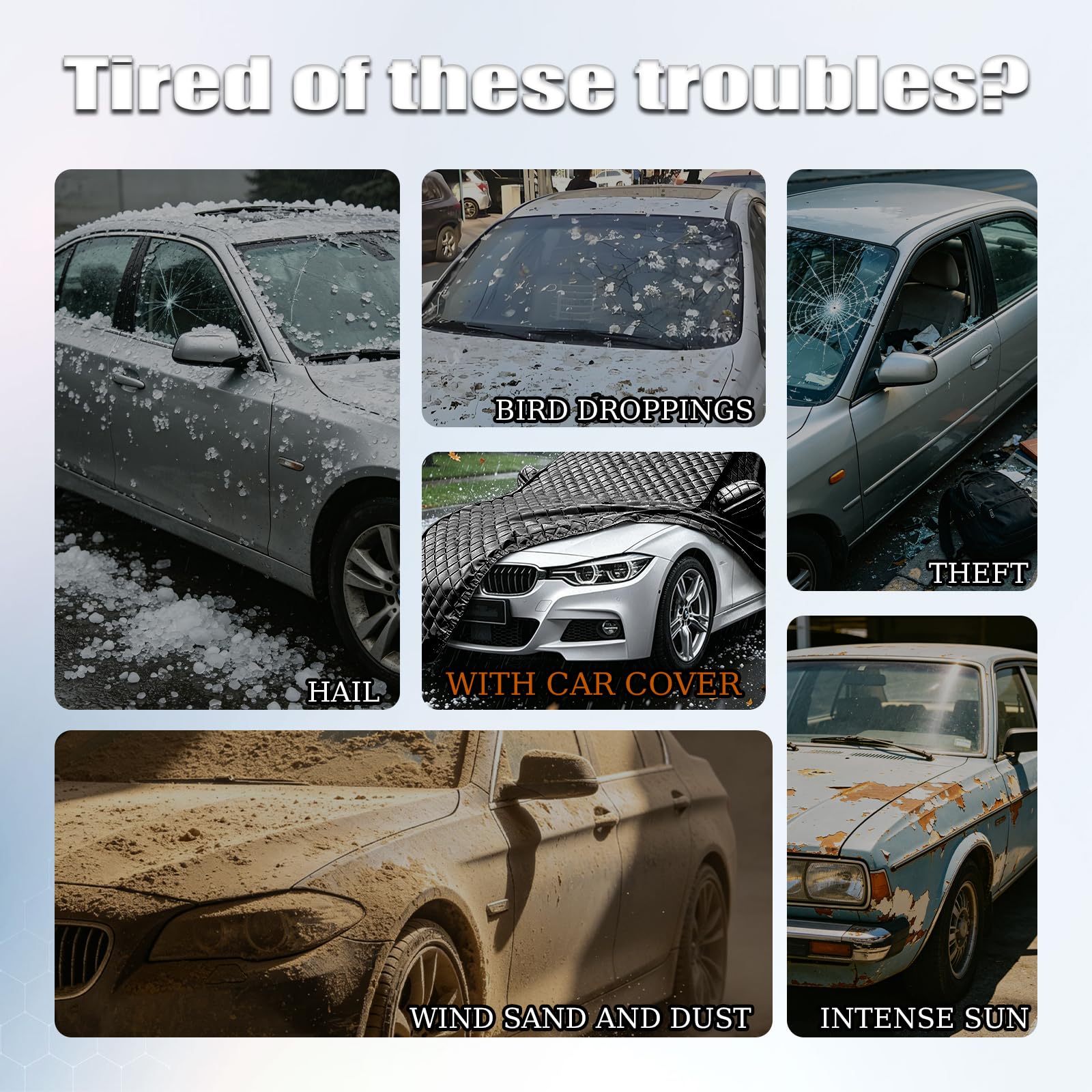 Hagelschutzplane Auto Gemacht für BMW 3er Touring/Kombi 318 320 330 G21 F31 E91 2005-2025, Hagel Vollauto-Abdeckung, Abdeckplane, Wasserdicht, Regenfest Schneefest Staubdicht Schwarz J30l