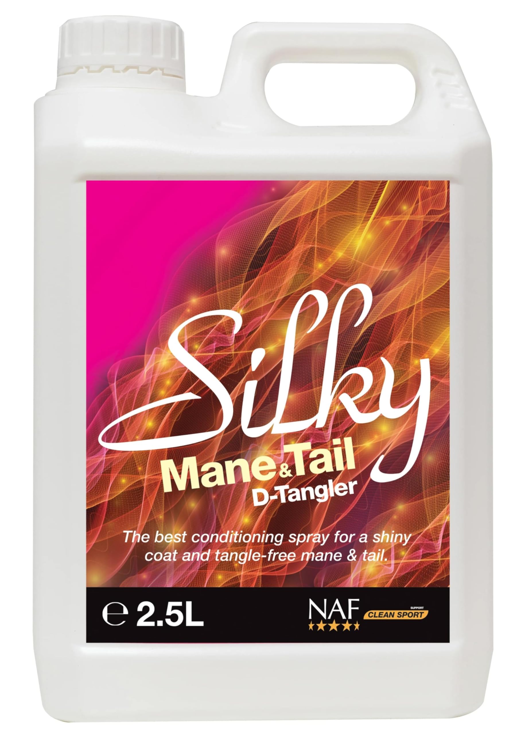 NAF Silky Mane & Tail 2.5L – Leave-In Conditioning Spray for Horses – Instantly Detangles, Softens & Shines – Non-Greasy, Dust-Repellent Finish