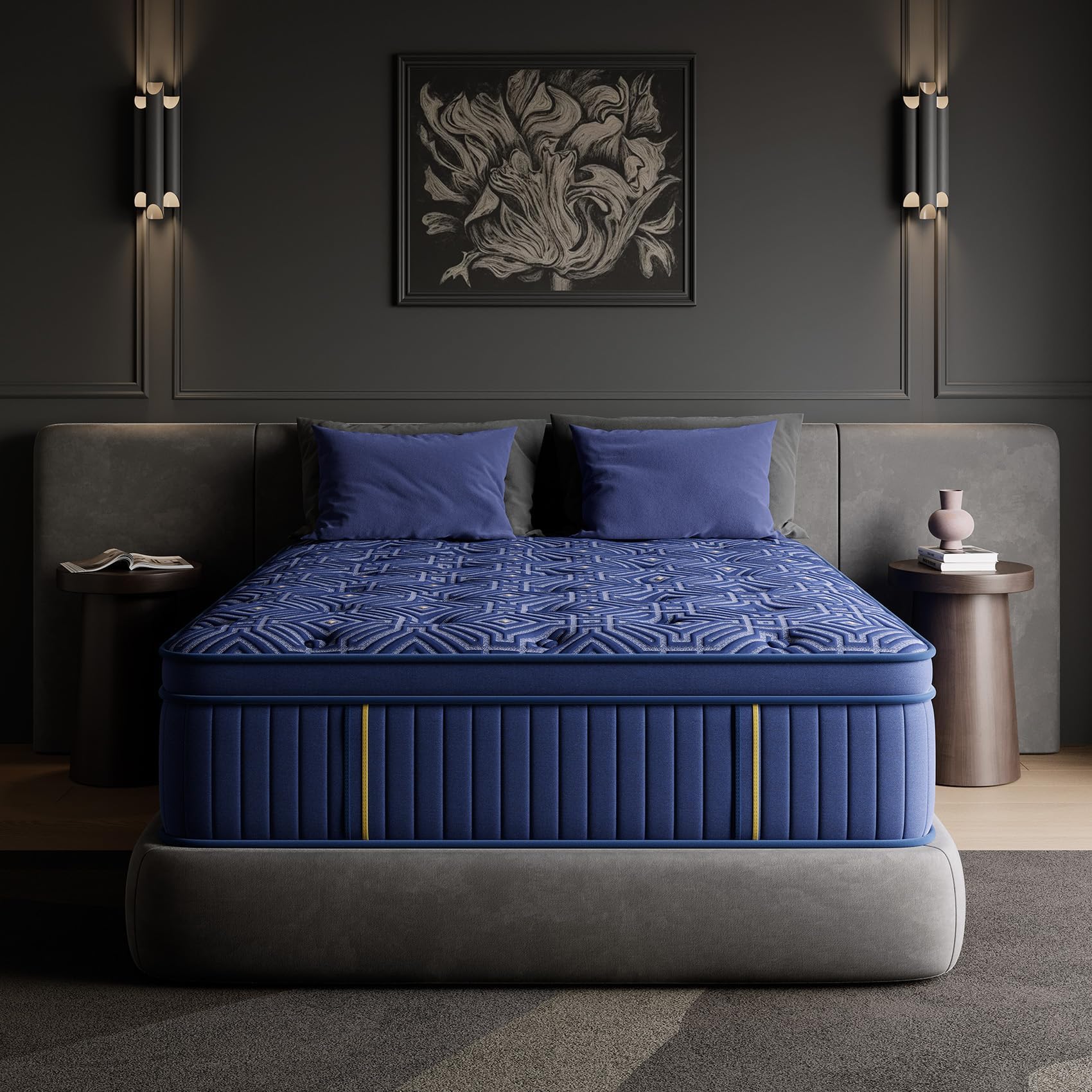 HANNA & YANNA Queen Mattress 14 Inch, Queen Size Mattresses in a Box Hybrid Medium Feel Memory Foam and Individual Pocket Springs, Fiberglass Free Bed