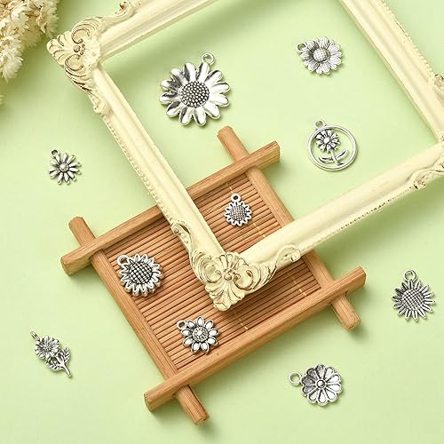 Miniatura 5 de UR URLIFEHALL Dijes de aleación de estilo tibetano surtidos colgantes de plata antigua para hacer joyas de bricolaje, No es una piedra preciosa