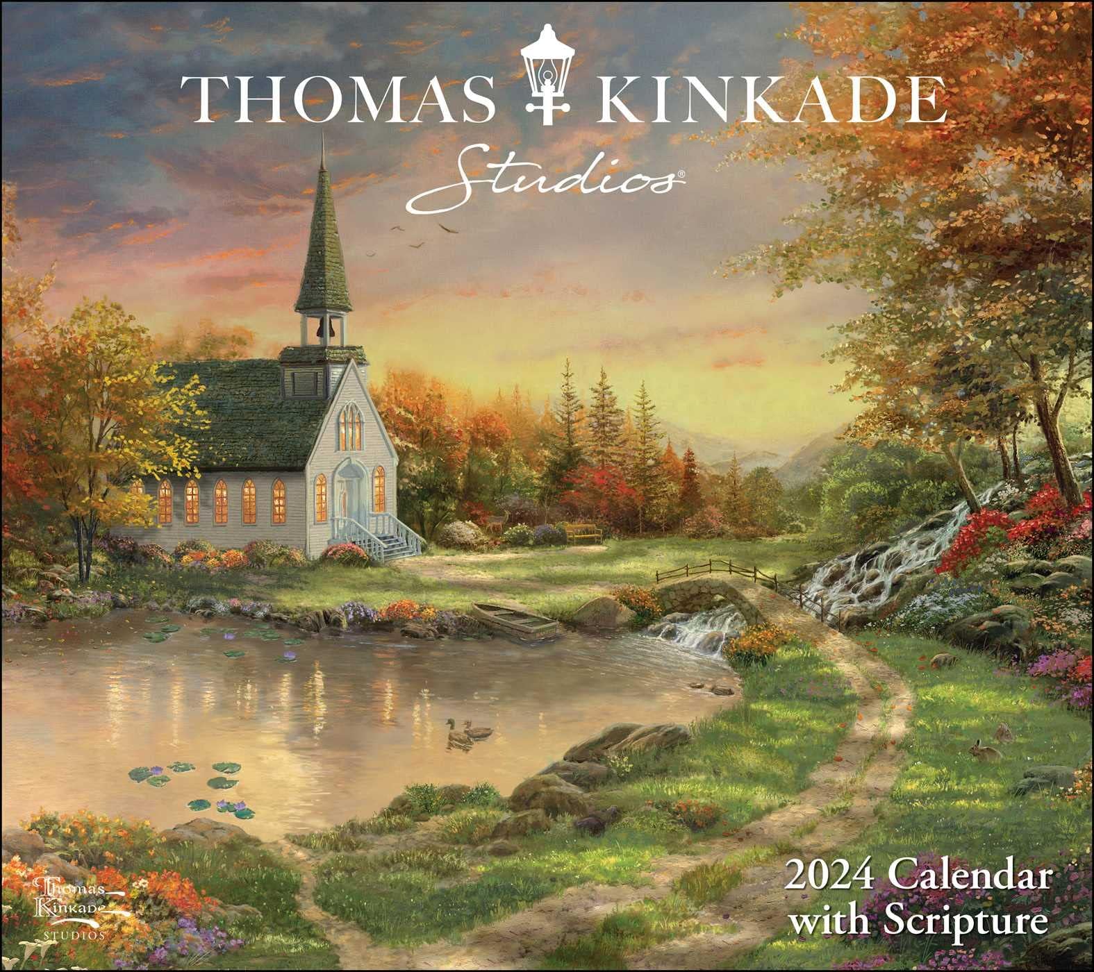 Thomas Kinkade Studios 2024 Deluxe Wall Calendar with Scripture Calendar – Wall Calendar, 5 Sept. 2023