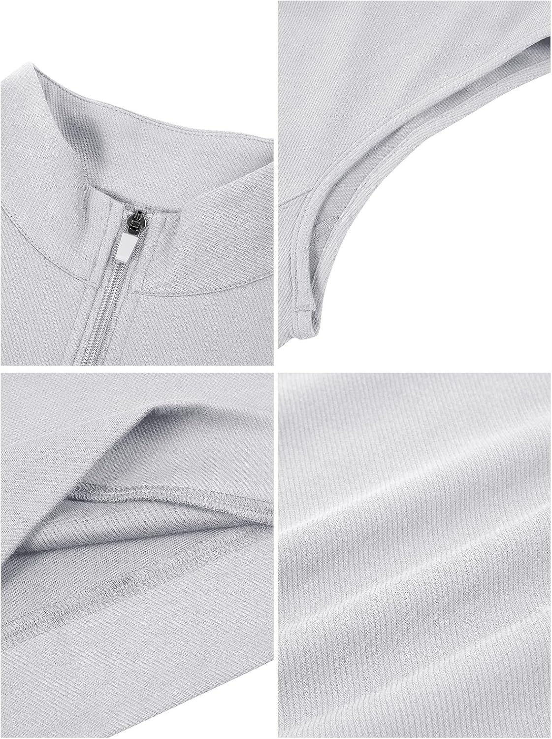 Makkrom Mens Quarter Zip Sleeveless Golf Vest Pullover Stand Collar Casual Vests Outerwear