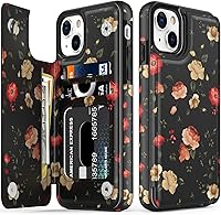 Vista 222 de LETO para iPhone 15 Pro Funda tipo cartera - Tapa tipo folio con patada - Diseños de moda - Tarjetero - Funda protectora para mujeres y niñas - 6.1