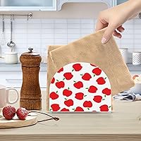 Vista 6 de Servilletero de manzanas rojas, servilleteros para mesas Servilleteros para cocina Dispensador de servilletas para mesa de cena Servilletero