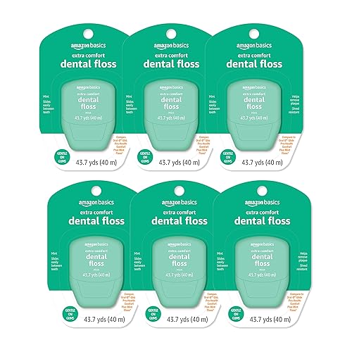 Tienda Basics Extra Comfort - Hilo dental menta, 40 M, 131.2 pies (paquete de 6) (anteriormente Solimo)