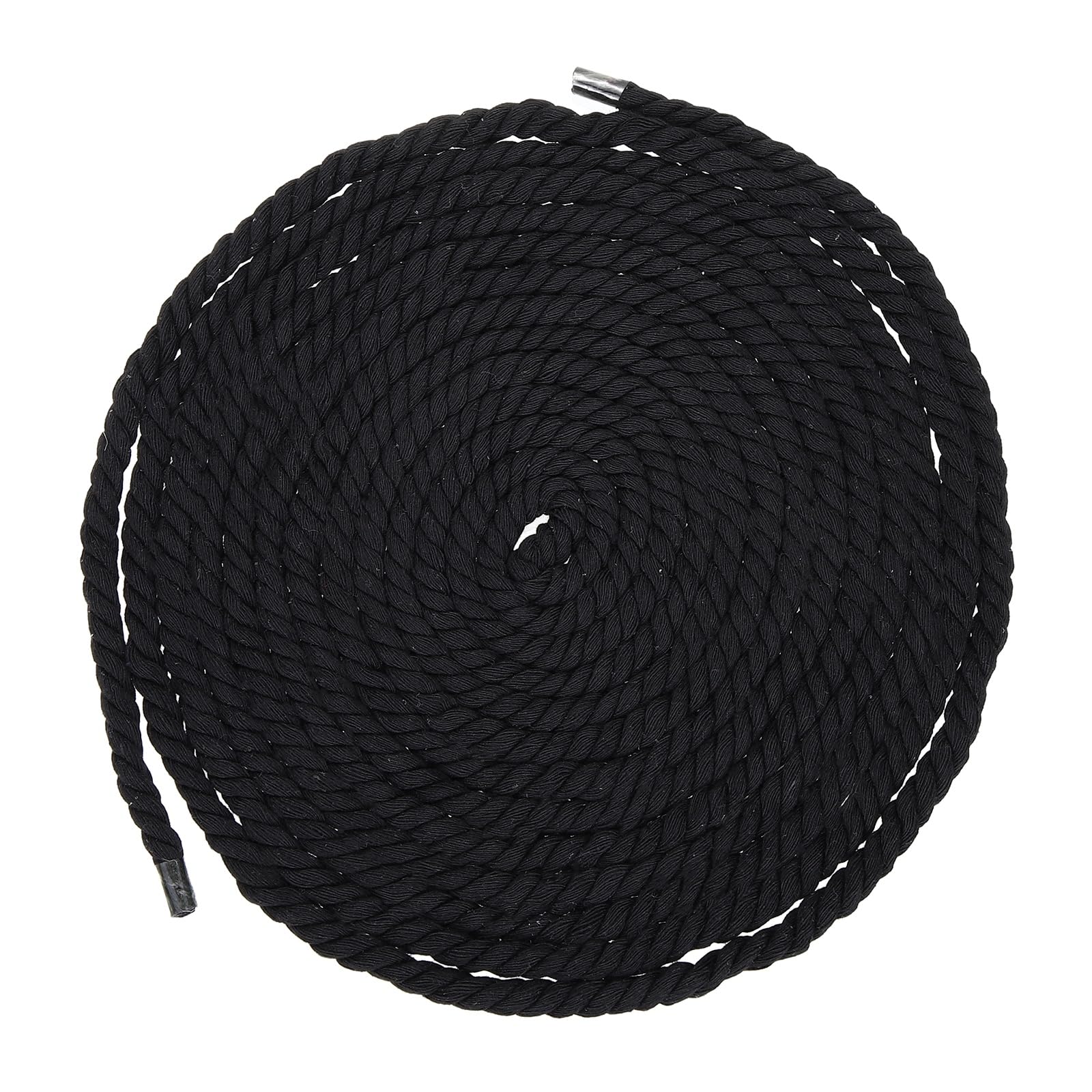 sourcing map 7mm x 18 Feet Black Cotton Rope, 3 Strand Clothes Line Outdoors Twisted Braided Thick Macrame Cord for DIY Wall Hanging Plant Hanger Knotting Clothesline โ image 1