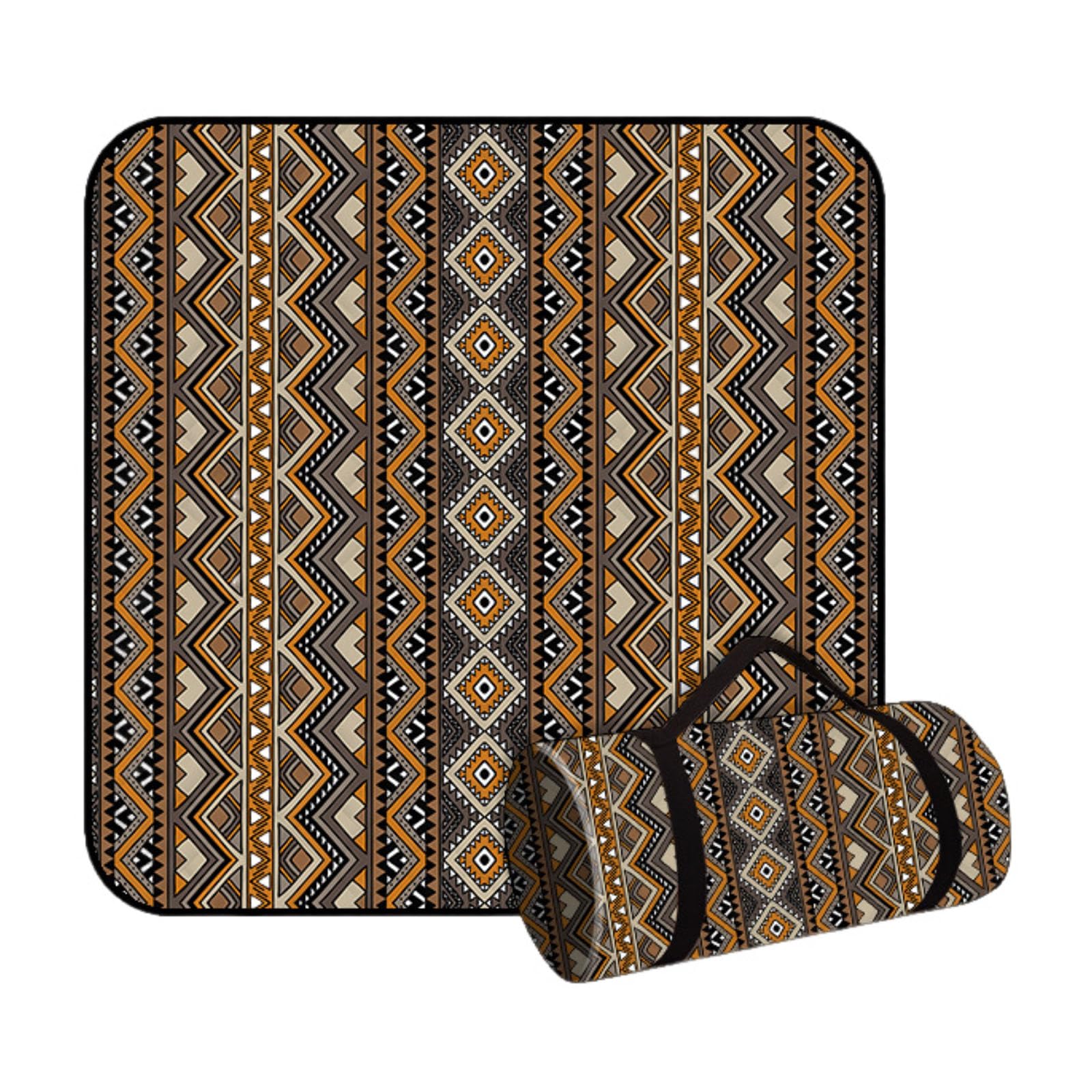 Couverture de Pique Nique Compacte, XXL Nappe Pique Nique Impermeable Couverture de Camping Léger et Portable Tapis de Plage Anti Sable pour Jardin, Parc (Bohème Ethnique 10,400x200cm)