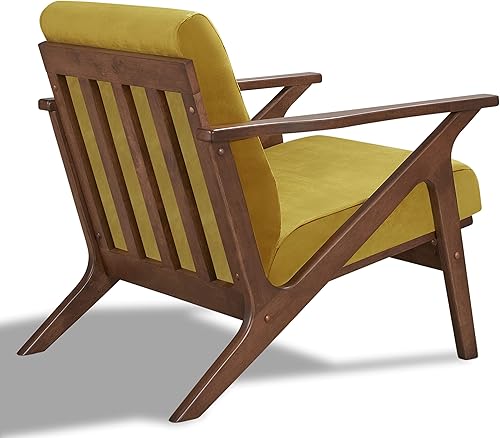 Miniatura 12 de Zola - Silla moderna de mediados de siglo, muebles de sala de estar, beige/roble Beige/Roble,Terciopelo rubor/Nogal,Terciopelo