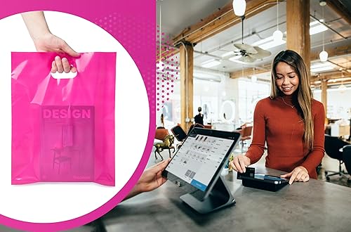 Miniatura 4 de Choice Marts 100 bolsas rosadas para pequeñas empresas de 2 mil, 12 x 15 pulgadas, bolsas de mercancía gruesas y brillantes y bolsas de compras