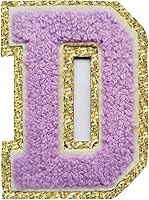 Vista 76 de SPRT - Parches de letras de chenilla universitaria con purpurina, parche de letras blancas para planchar con letras del alfabeto para disfraz