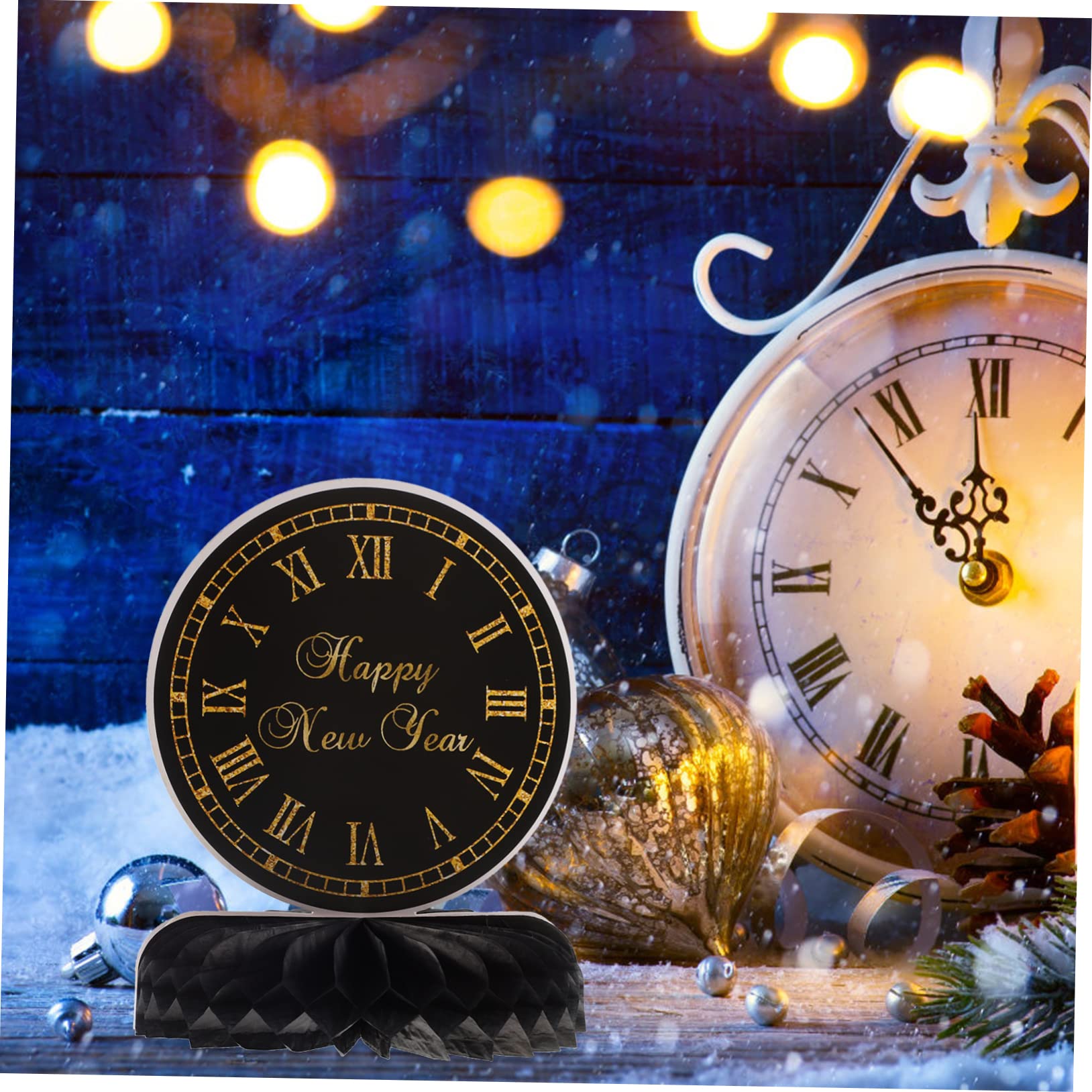 Ciieeo 4 Sätze Dekoration des neuen Jahres Silvester-Party-Waben-Mittelstück Frohes neues Jahr Dekorationen 2023 Tischdekoration office party dekoset Dekoration für das neue Jahr Papier