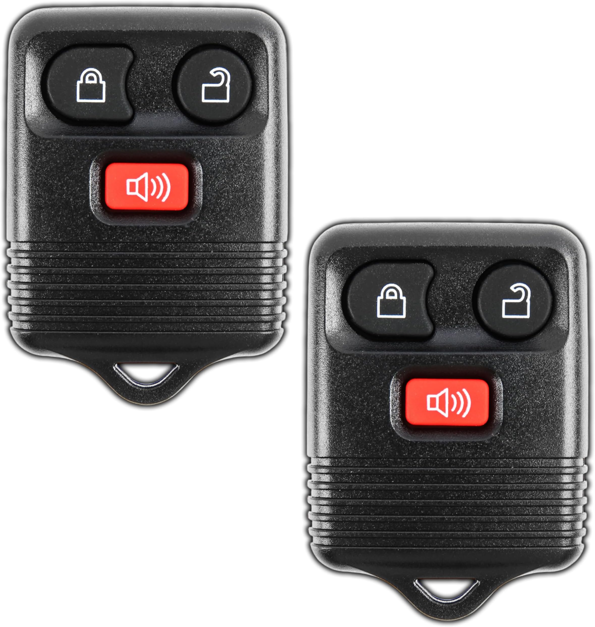 KeylessOption Key Fob Replacement 3-Button for 2005 2006 2007 2008 2009 2010 2011 2012 2013 2014 2015 Ford F150 Explorer Ranger Mustang Lincoln Mazda Mercury Keyless Entry Remote Car Control - 2 Pack