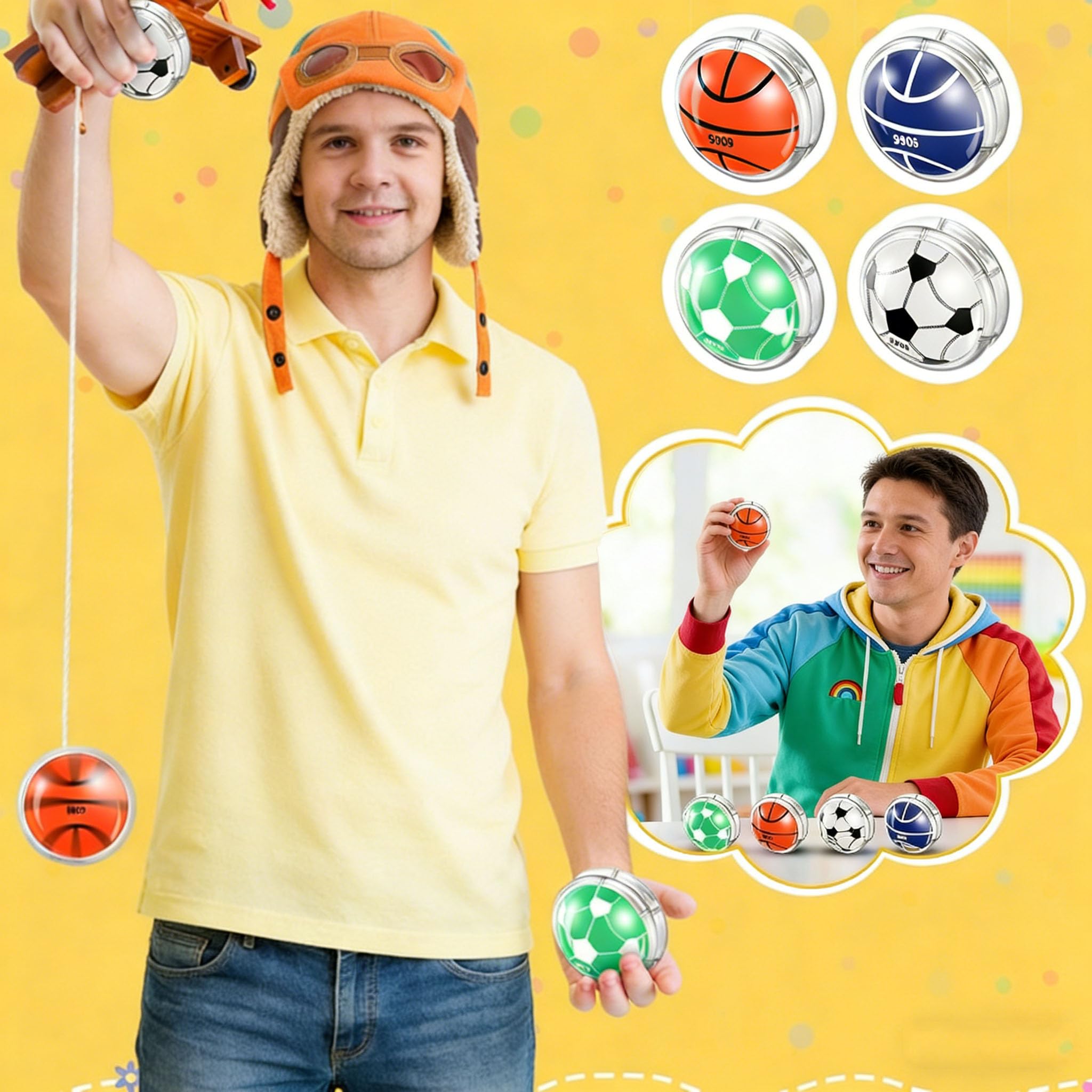 23 Pezzi Yo-Yo Set per Adulti, Classico Giocattolo Yo-Yo, Giocattolo Antistress per Adulti, Ideale per Bomboniere, Eventi, Team Building e Decorazioni