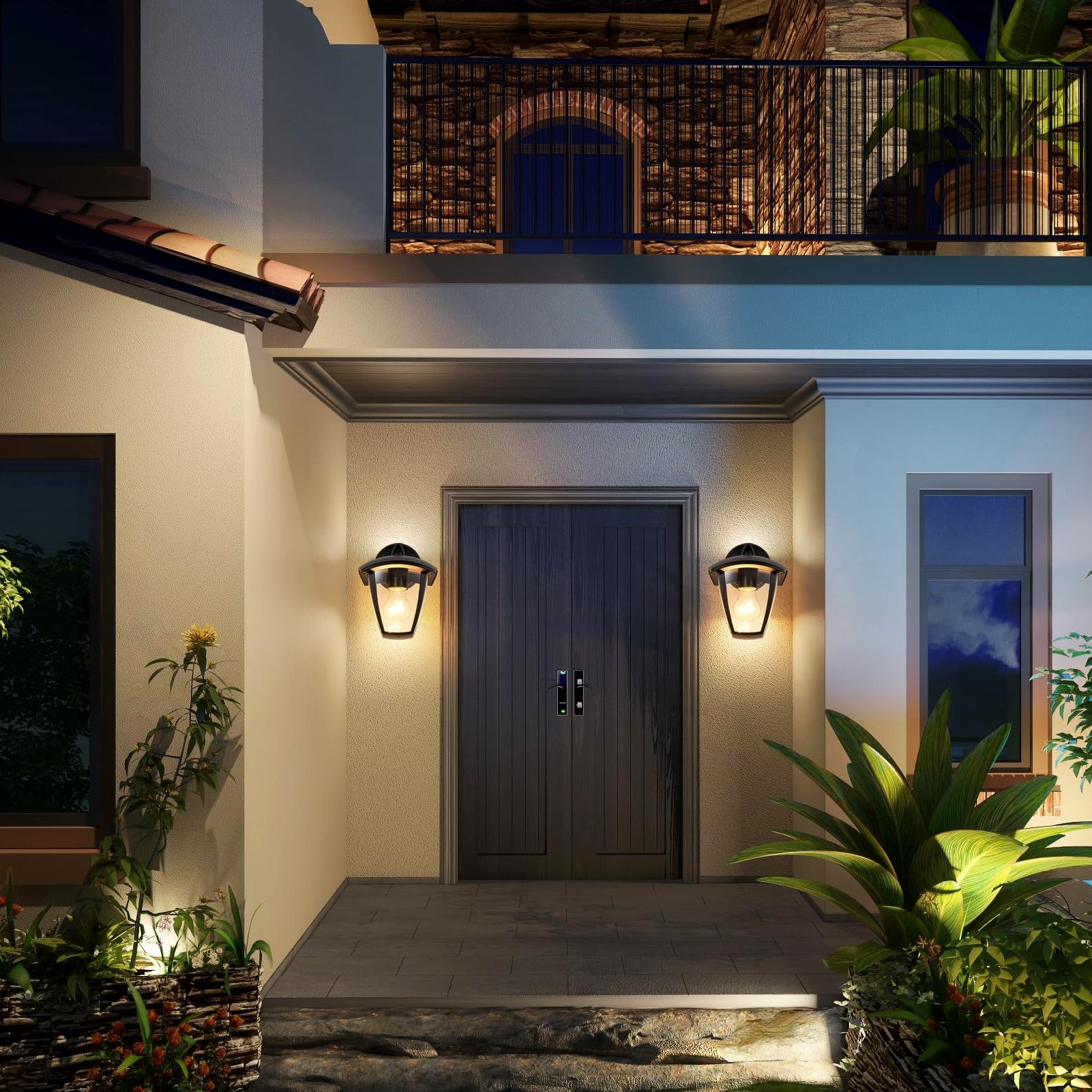 HARPER LIVING Outdoor Wall Lights, E27 Outside Lights Mains Powered, IP54 Weatherproof Aluminum - Image 3