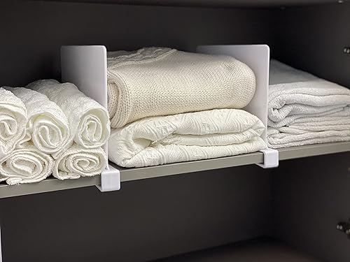 Miniatura 8 de CY craft Separadores de estantes para armarios, 8 separadores de estantes de acrílico transparente para estantes de madera y organizador de ropa,