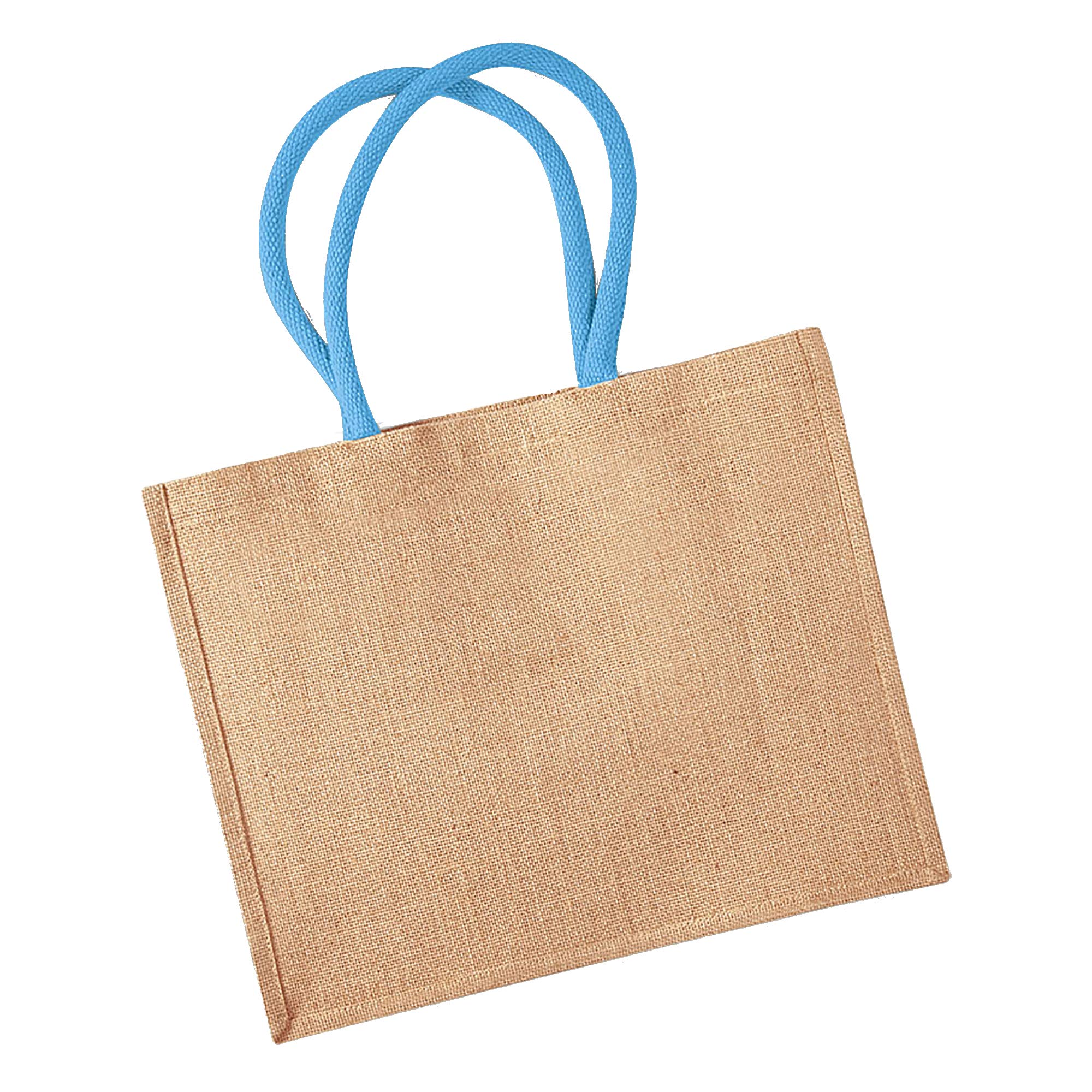 Westford Mill W407 Jute Classic Shopper - Natural/Surf Blue — image 1