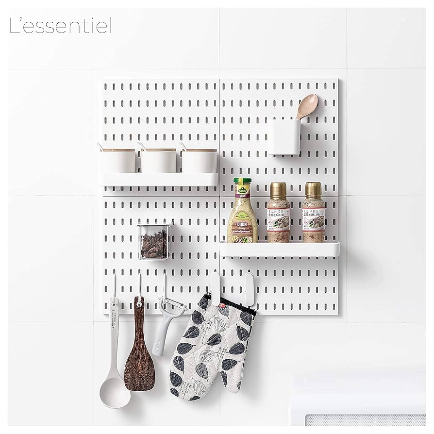 L'Essentiel Pegboard Accessories (White, 2 Clips