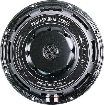 Eminence OMEGAPRO12-2KW-8 Professional Series 12-inch Bass Speaker 1000 Wrms 2000 Watt Peak Pro Audio Loudspeaker 8 Ohm Water Resistant Cone Dust Cap