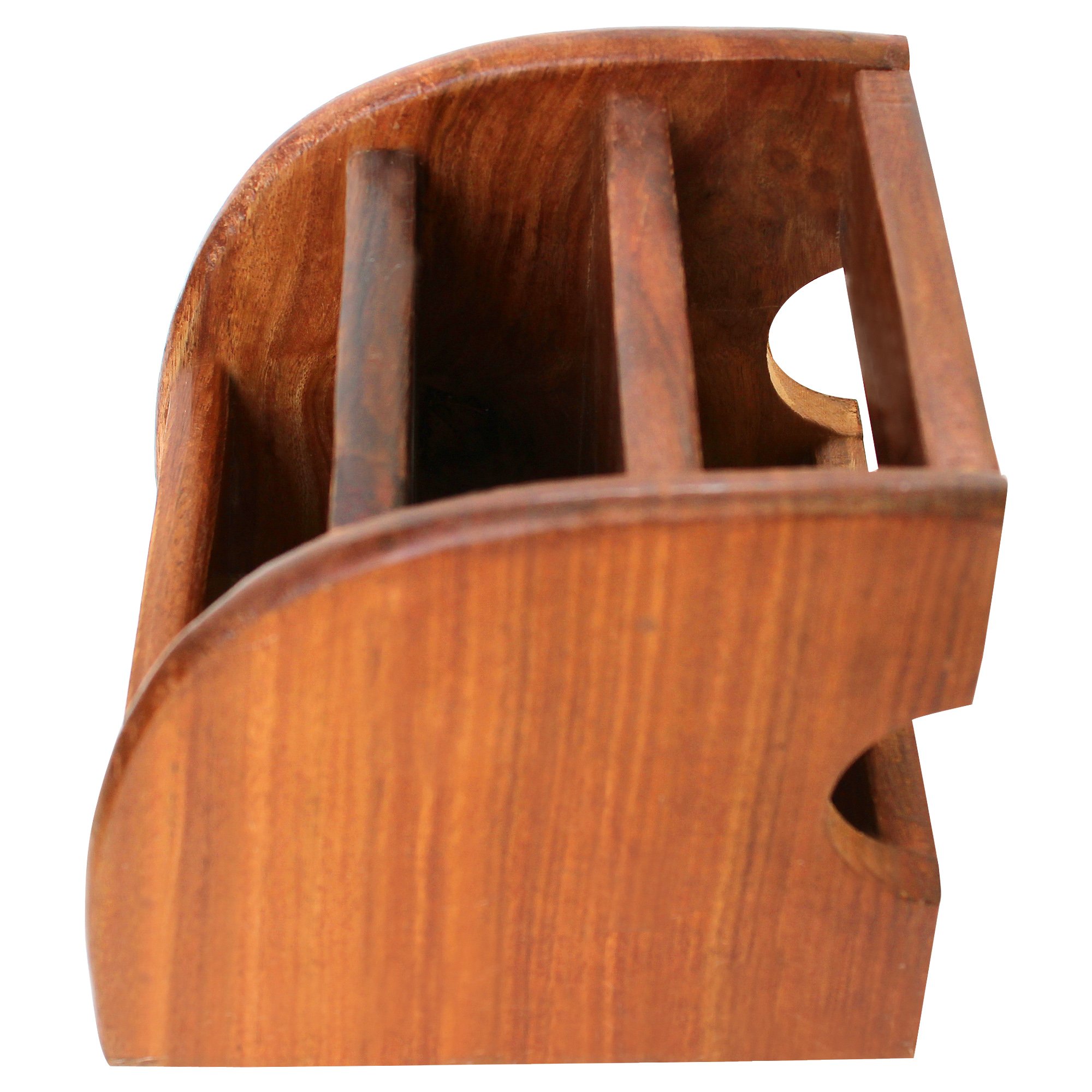 ITOS365 Wooden Mobile Holder for Table | Multi-Functional Desk Organizer with Pen Stand & Remote Holder | Wooden Stand for Office Desk Accessories | Mobile Stand & Storage Organizer 2