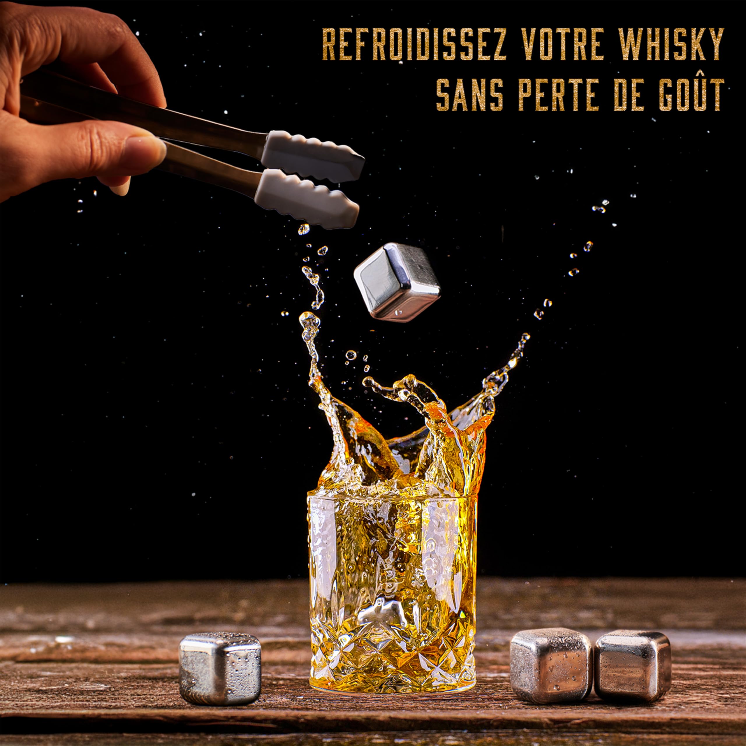 WHISISKEY Carafe Whisky - Carafe à Whisky - 700ML - Coffret Cadeau Homme - Coffret Whisky Luxueux - Idee Noel - Decanter avec 4 Verre à Whisky, 4 Pierre a Whisky, Whiskey Accessories