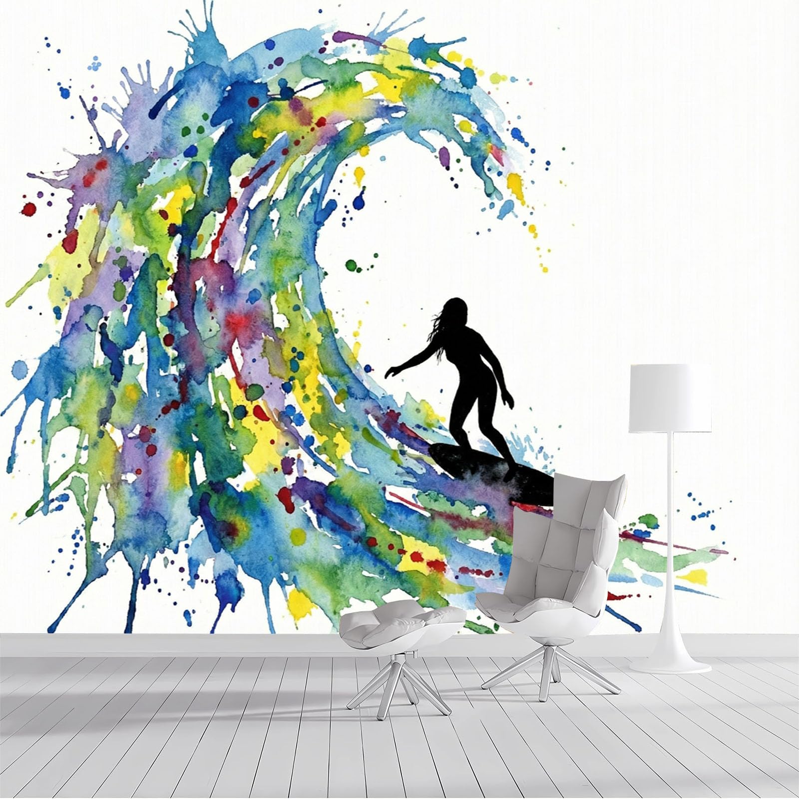 Papier Peint Panoramique Vagues pour un Salon Esprit Nature