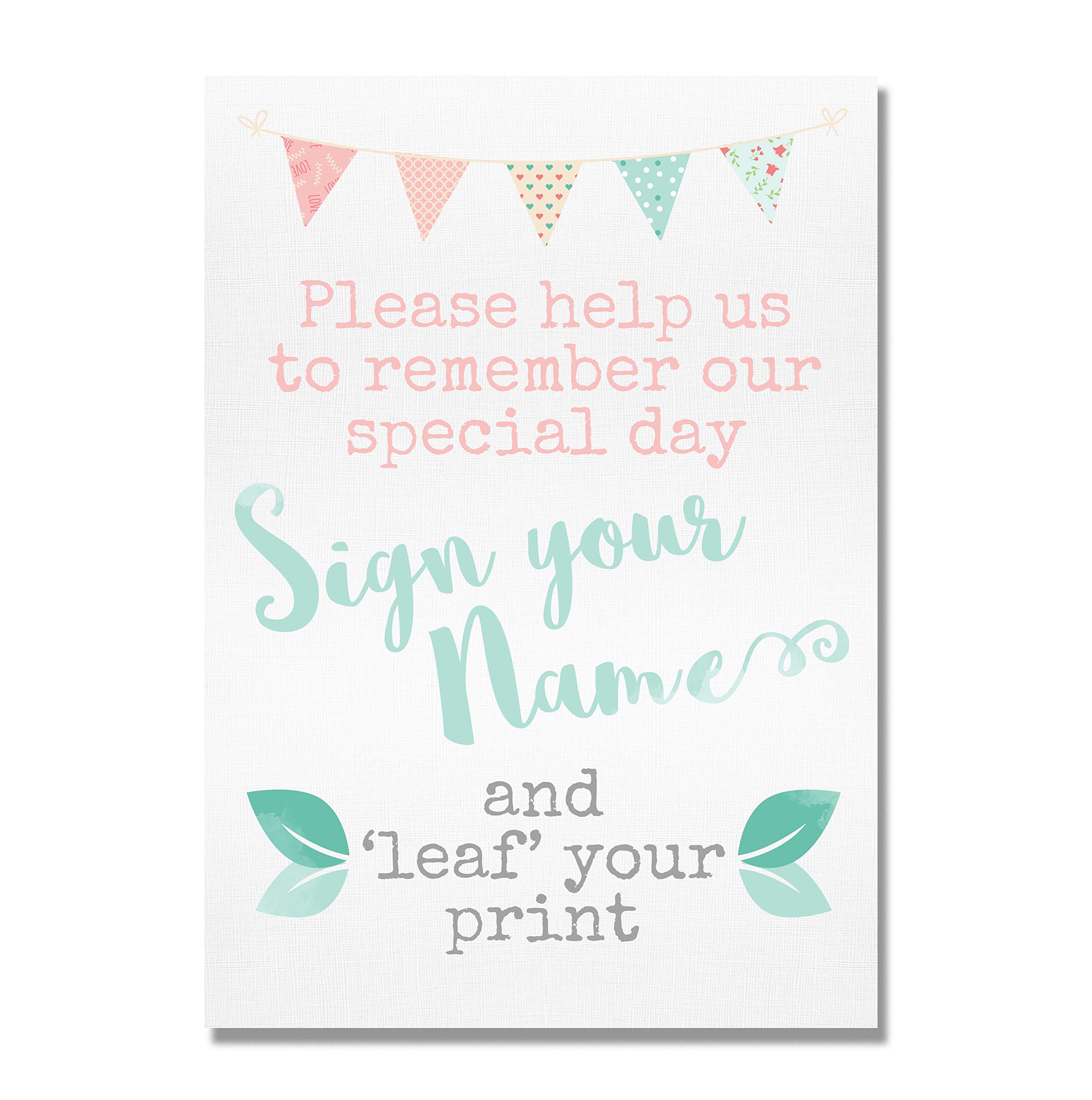 Pretty Bunting Wedding Fingerprint Tree Table Sign (CCC)