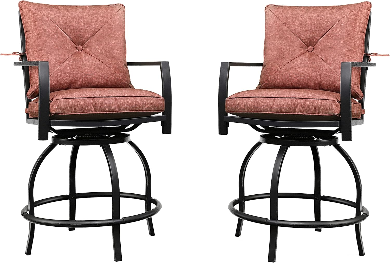 LOKATSE HOME Patio Height Set of 2 Outdoor Swivel Bar