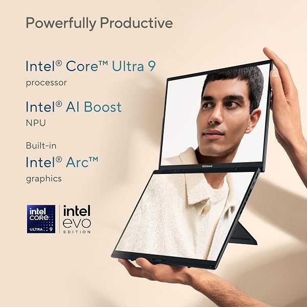 ASUS Zenbook Duo Laptop, Dual 14” OLED 3K 120Hz Touch Display, Evo, Intel Core Ultra 9 285H, Intel Arc Graphics, 32GB RAM, 1TB SSD, Windows 11, UX8406CA-PS99T - 3
