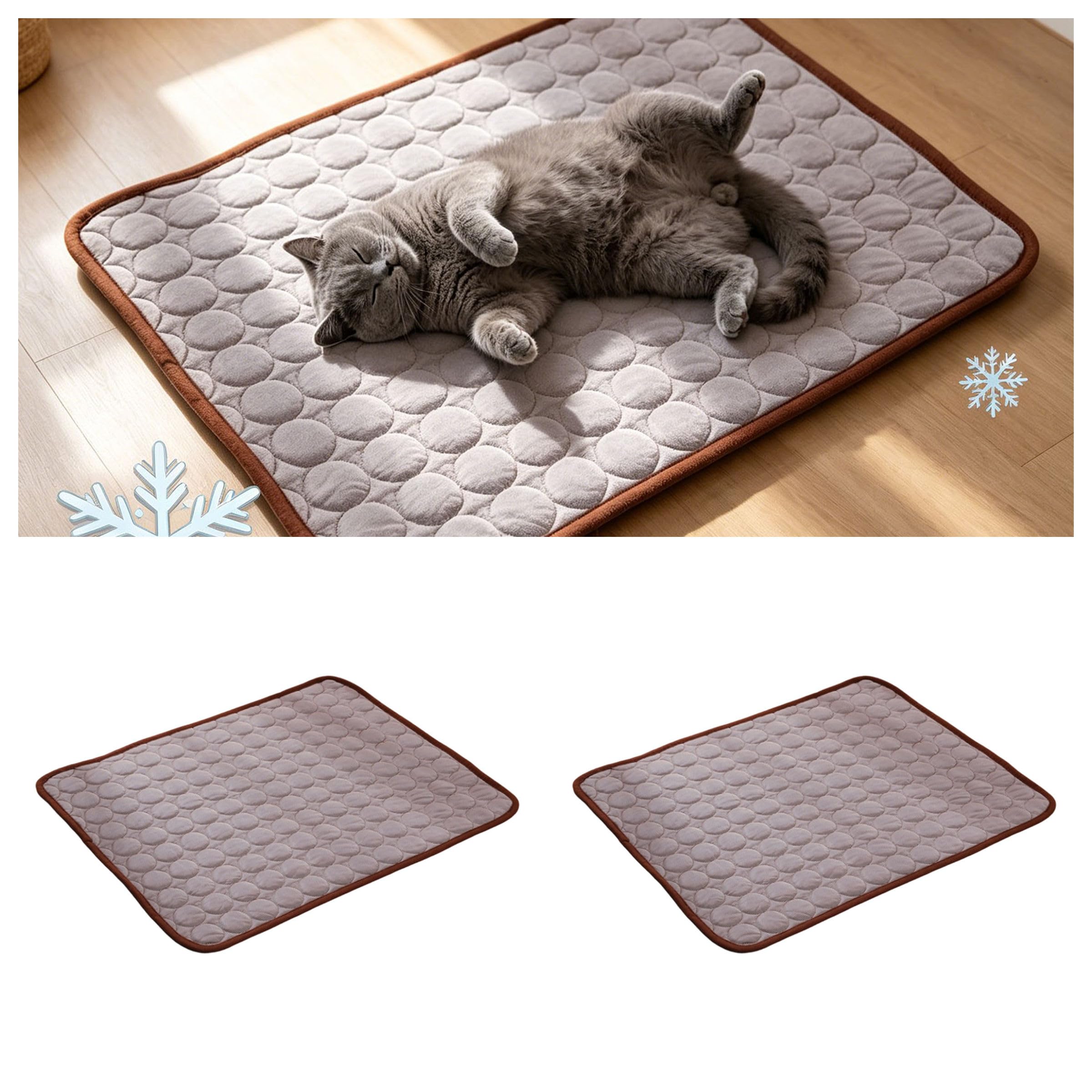 2PCS Cooling Mat for Dogs, Pet Cool Bed Mat, Washable Pet Bed Mats for Dogs and Cats, Non-Slip Cool Blanket for Indoor Outdoor Use, Ideal for Couches