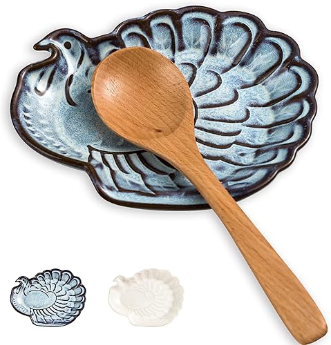 YHOSSEUN Soporte para cuchara de Navidad para la parte superior de la estufa, soporte de cuchara de cerámica para encimera de cocina, lindo soporte