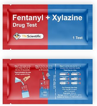 Fentanyl & Xylazine Drug Test Strips [2 Pack] - Powder, Liquid, Urinalysis Forensic Testing