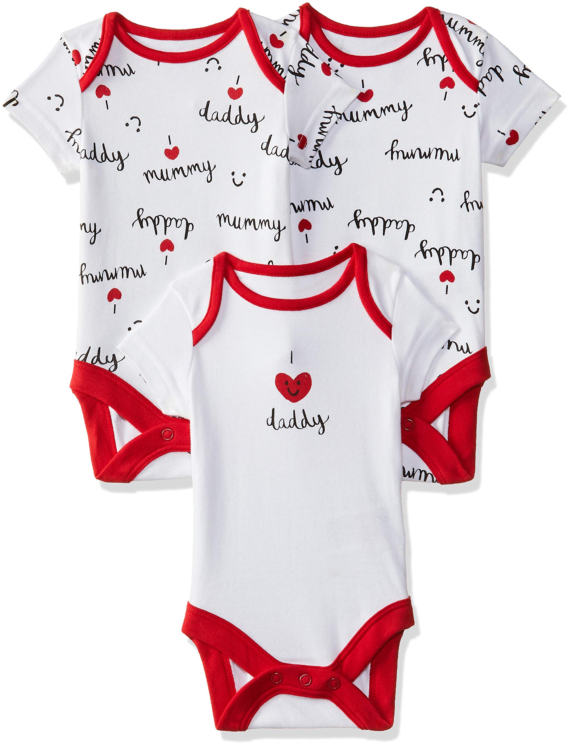 Baby Boys' Regular Fit Cotton Bodysuit (Pack of 3)