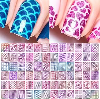 TailaiMei 144 Pieces 72 Designs Nail Vinyls Stencil Sticker Set for Nail...
