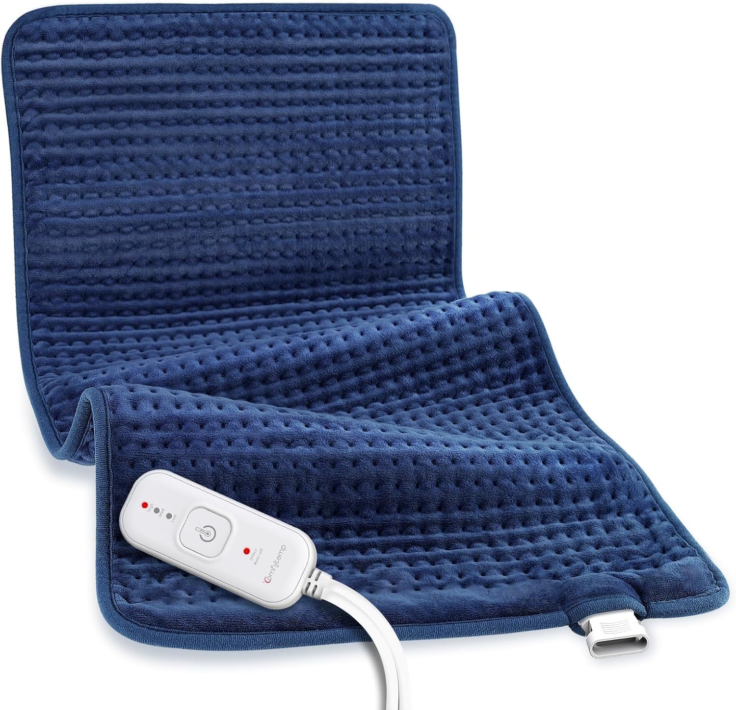 Comfytemp 瞬暖電気ホットマット 一人用 3段階温度調整 タイマー機能付き ホットカーペット ミニ ホットマット 充電式 加熱パッド 電気マット 一人用 省エネ 防寒対策 洗濯可能 過熱防止 腹/背中/肩/在宅勤務対応 日本語説明書付き 43X84cm