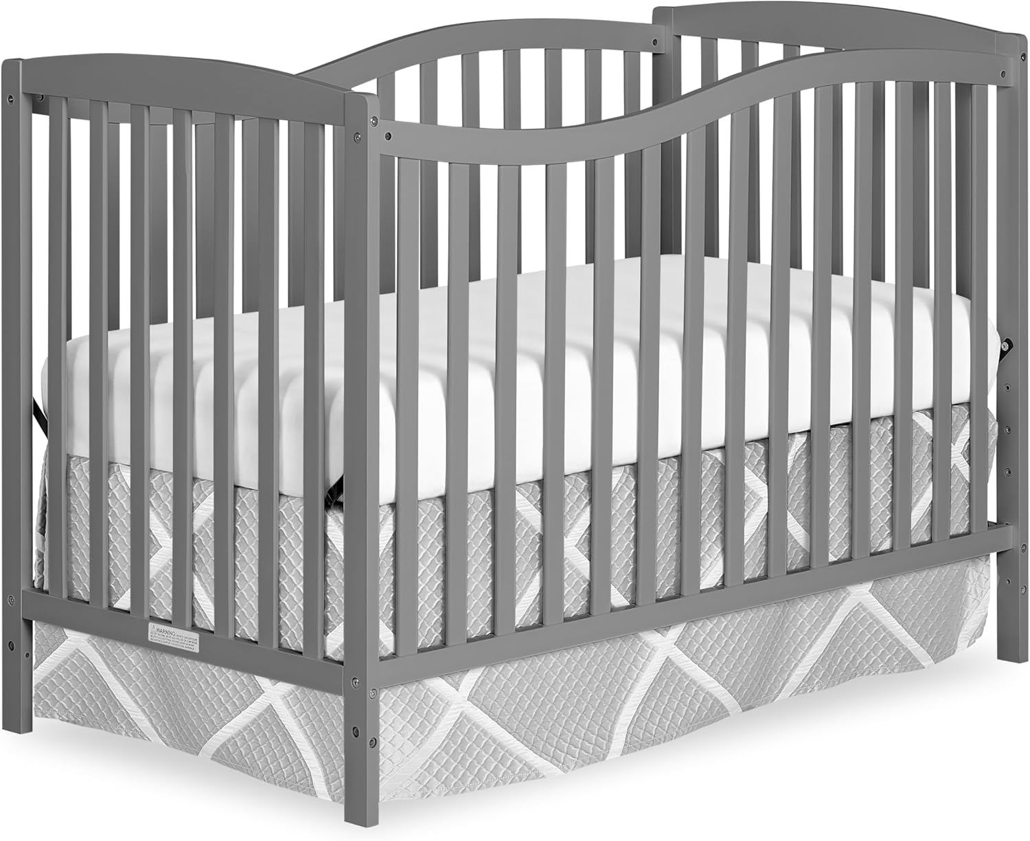 Dream On Me Chelsea 5-in-1 Convertible Full-Size Baby Crib in Steel Grey, GreenGuard Gold & JPMA, Pinewood, 4 Mattress Heights, Converts to Toddler, Day & Full-Size Bed, Modern Classic Nursery Steel Gray 53"L x 29"W x 38"H Crib (JPMA Certified)