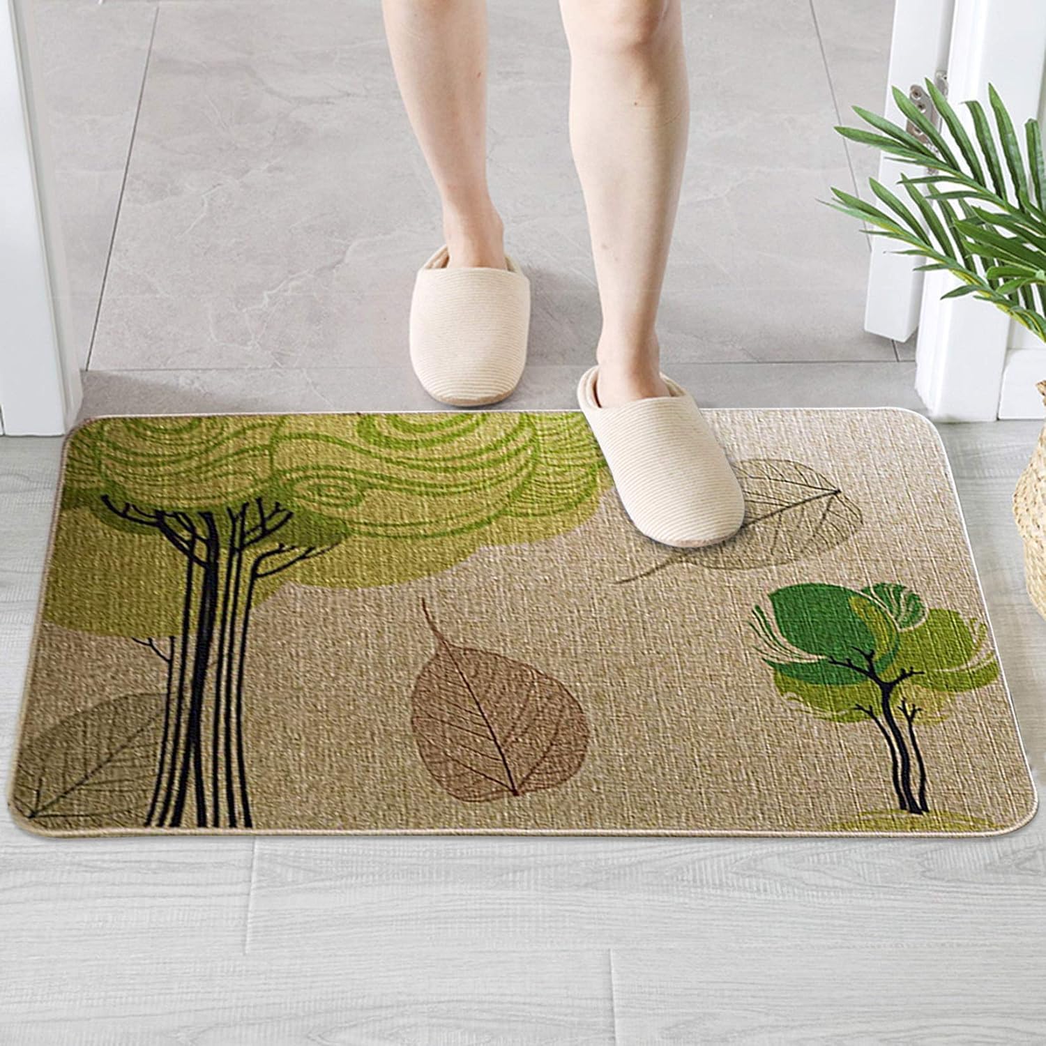 TALLIN Water Absorbing Mat for Bathroom Quick Dry Rubber Backed Anti-Slip Floor Mat Non Slip Mat for Home, Kitchen (40 x 60 CM)