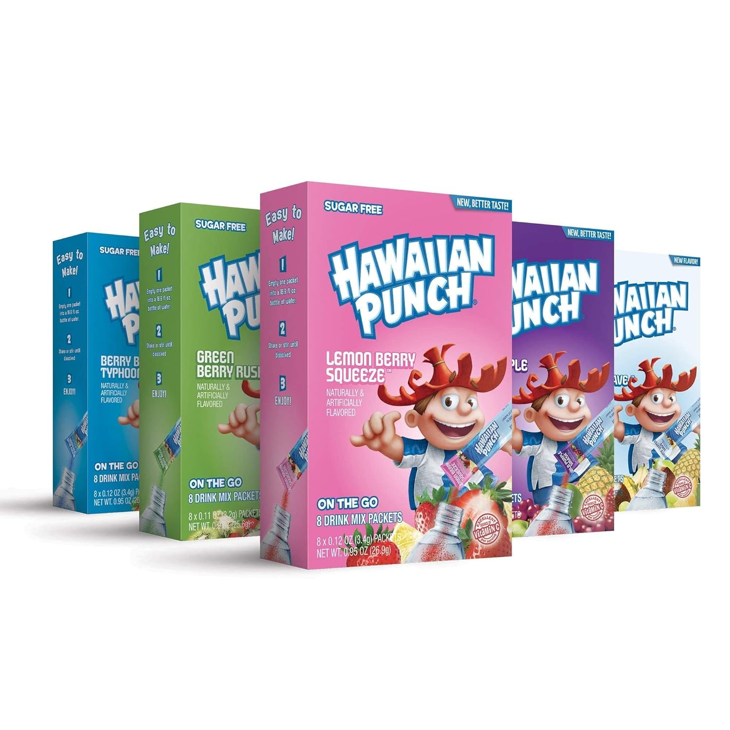 Hawaiian Punch, Paradise Variety Pack– Powder Drink Mix - (5 boxes, 40 sticks) – Sugar Free & Delicious, Excellent source of Vitamin C, Makes 40 flavored water beverages | Sugar Free, Delicious - Image 2