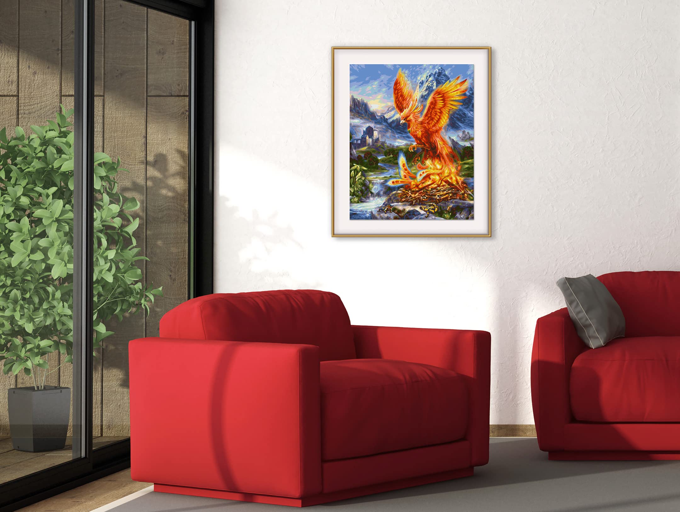 Schipper 609130870 Peinture par numéros - Phénix des cendres - Photos de peinture pour adultes avec pinceaux et peintures acryliques - 40 x 50 cm