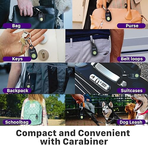 Miniatura 6 de Fosmon Alarma personal para mujeres, llavero de protección de autodefensa, sirena de sonido de seguridad de 125 dB con luz estroboscópica LED,