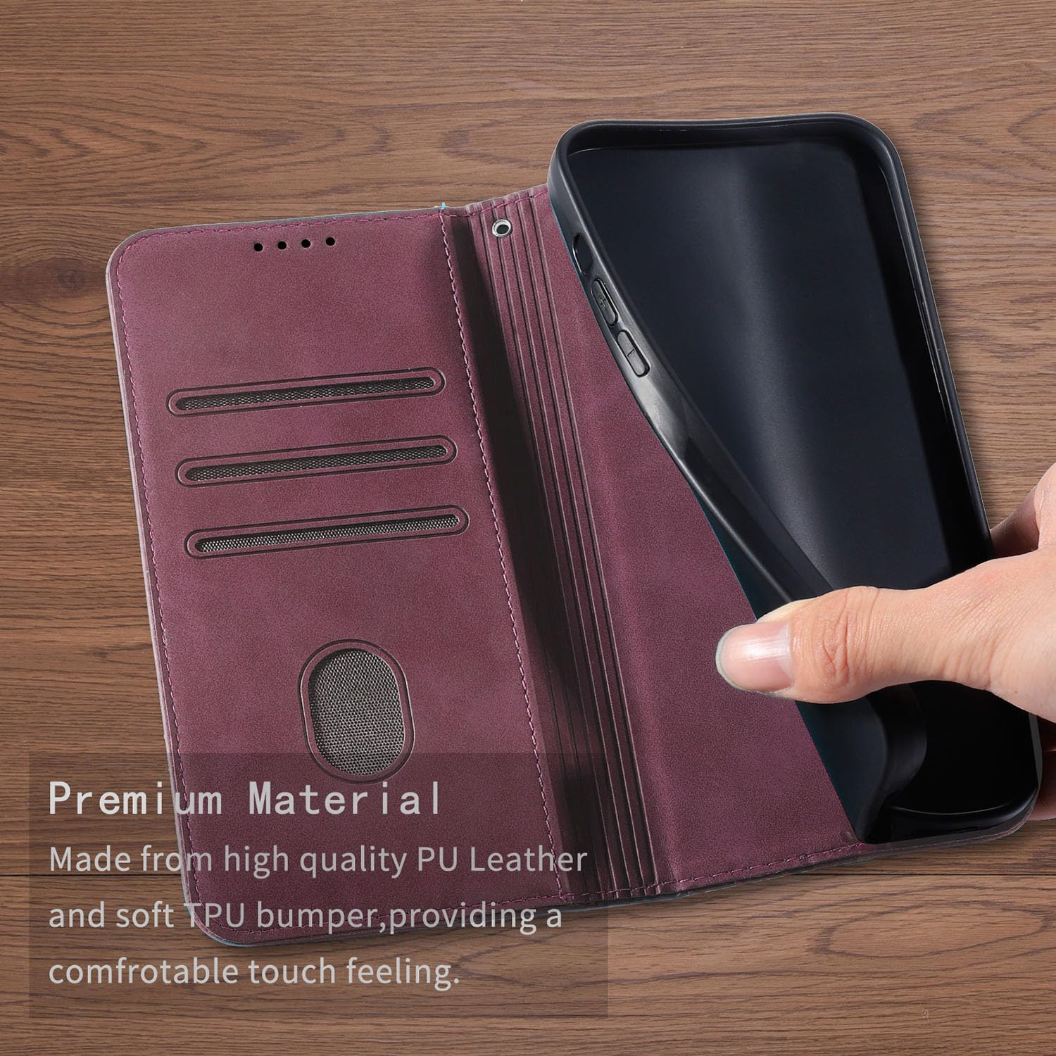 SEAHAI Pelle Cover per Honor 70, Premium PU/TPU Antiurto