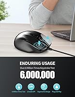 Vista 4 de TECKNET USB Wired Mouse, 6-Button Corded Computer Mouse with 4 Adjustable DPI, Optical Computer Mice with Ergonomic Design and 5FT Cord for Laptop