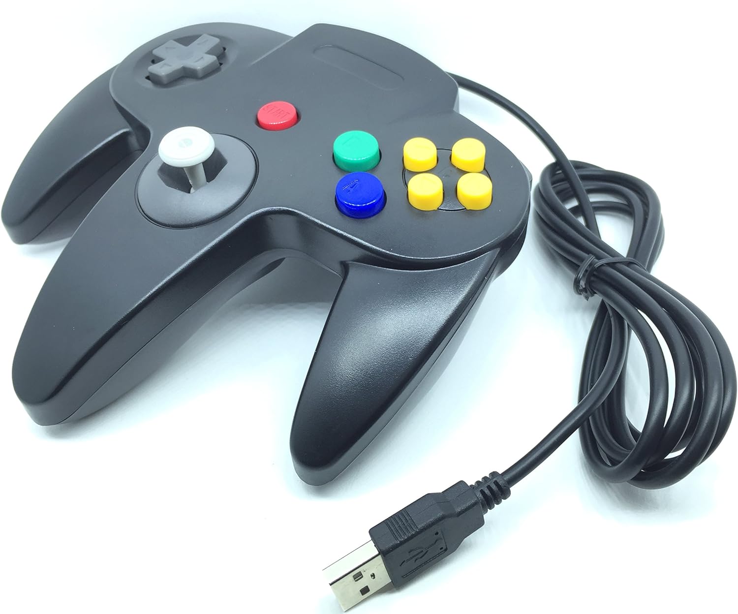 Bowink Classic Retro N64 Bit USB Wired Controllers for PC and Mac (Black1 and Black1)