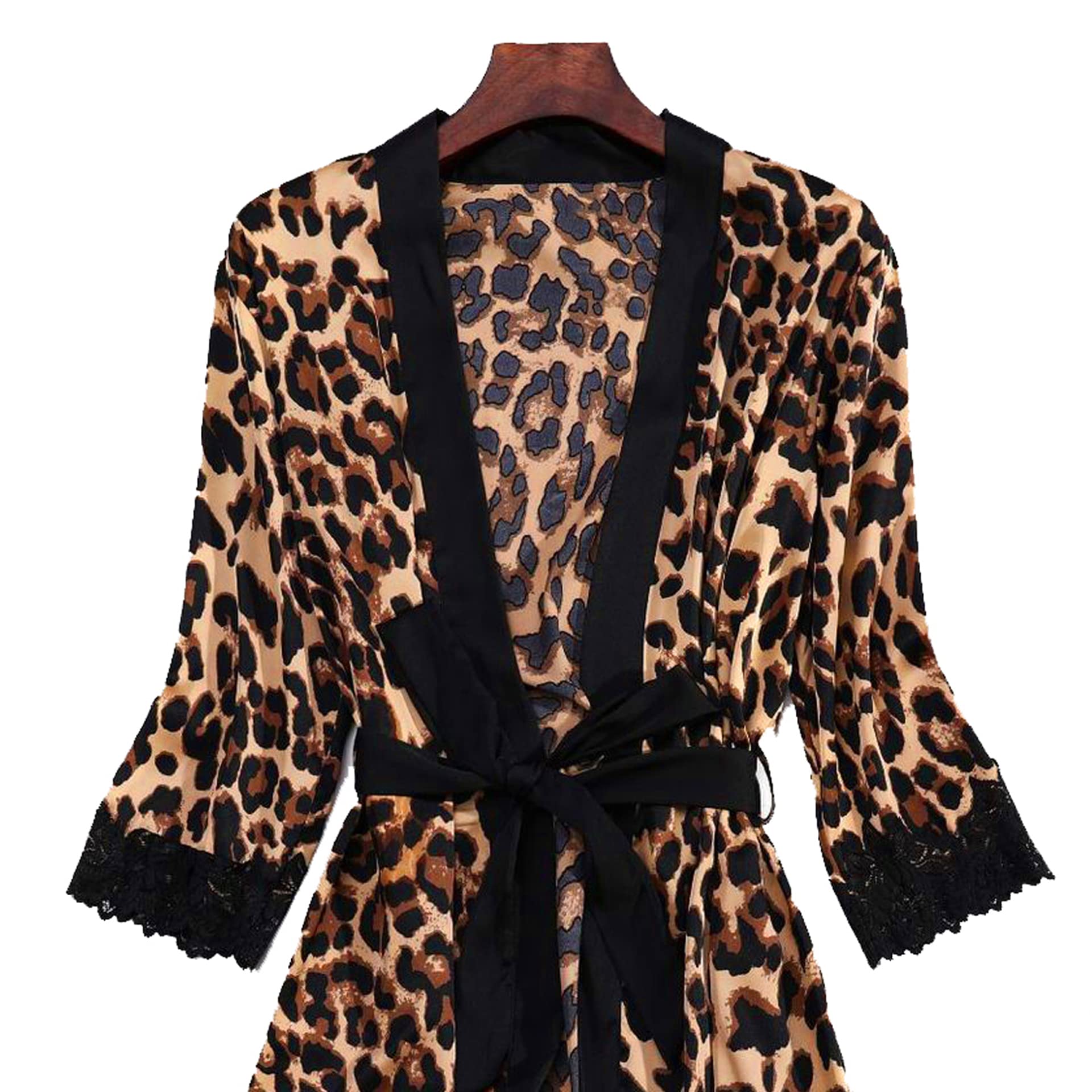 Zestaw damskiej piżamy, 5 sztuk, koronkowe kimono, szlafrok, seksowne szorty i długie spodnie, koszula nocna, 5-częściowy zestaw, z wyściółką na piersi