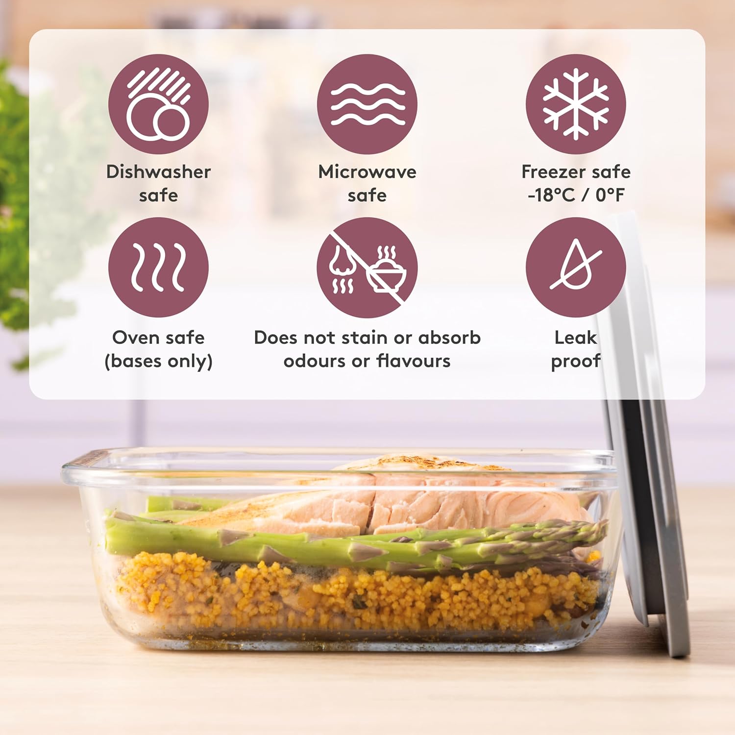 Kilner Fresh Storage 0.63 Litre Airtight Glass Container Durable Leakproof Lid with Vacuum Seal for Food Storage Leftovers Snacks Meal Prep Batch Cooking