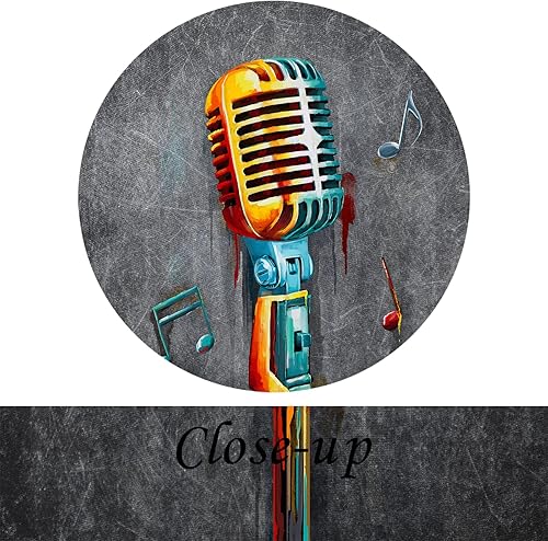 Miniatura 5 de 3 piezas de pinturas artísticas musicales, arte de pared, micrófono y auriculares, nota, lienzo con impresión giclée, decoración moderna para el