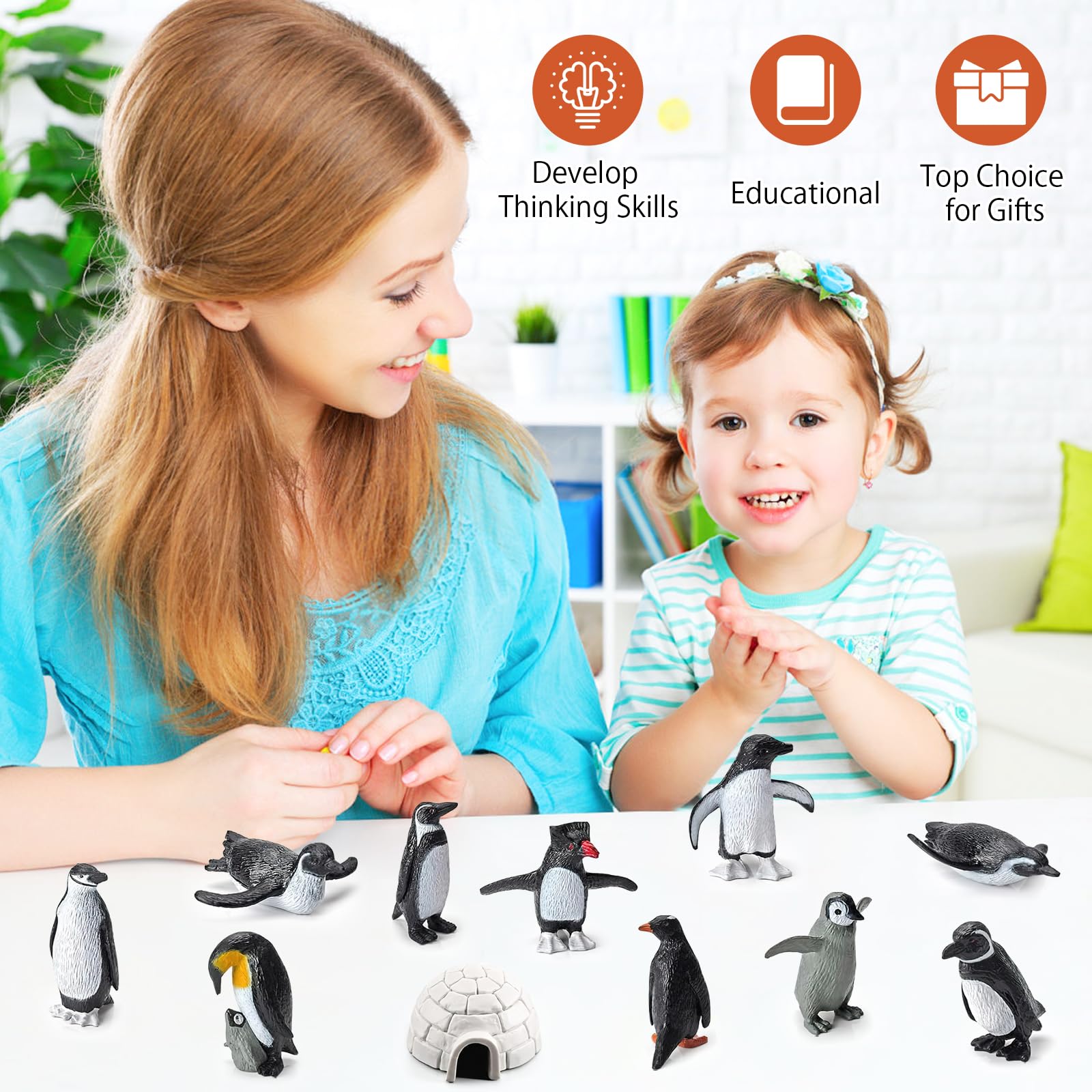 VINGVO Figurine Pingouin Réaliste en Vinyle Éducatif Modèle d'Animaux VINGVO Figurine Pingouin Réaliste en Vinyle Éducatif Modèle d'Animaux