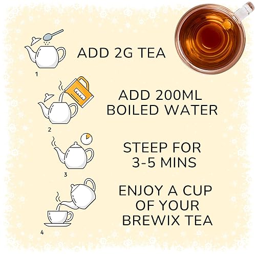 Miniatura 67 de BREWIX, Discover India Caja de regalo de Navidad de té negro prémium (6.34 oz/más de 90 tazas) Juegos de regalo de té para amantes del té 6 tés