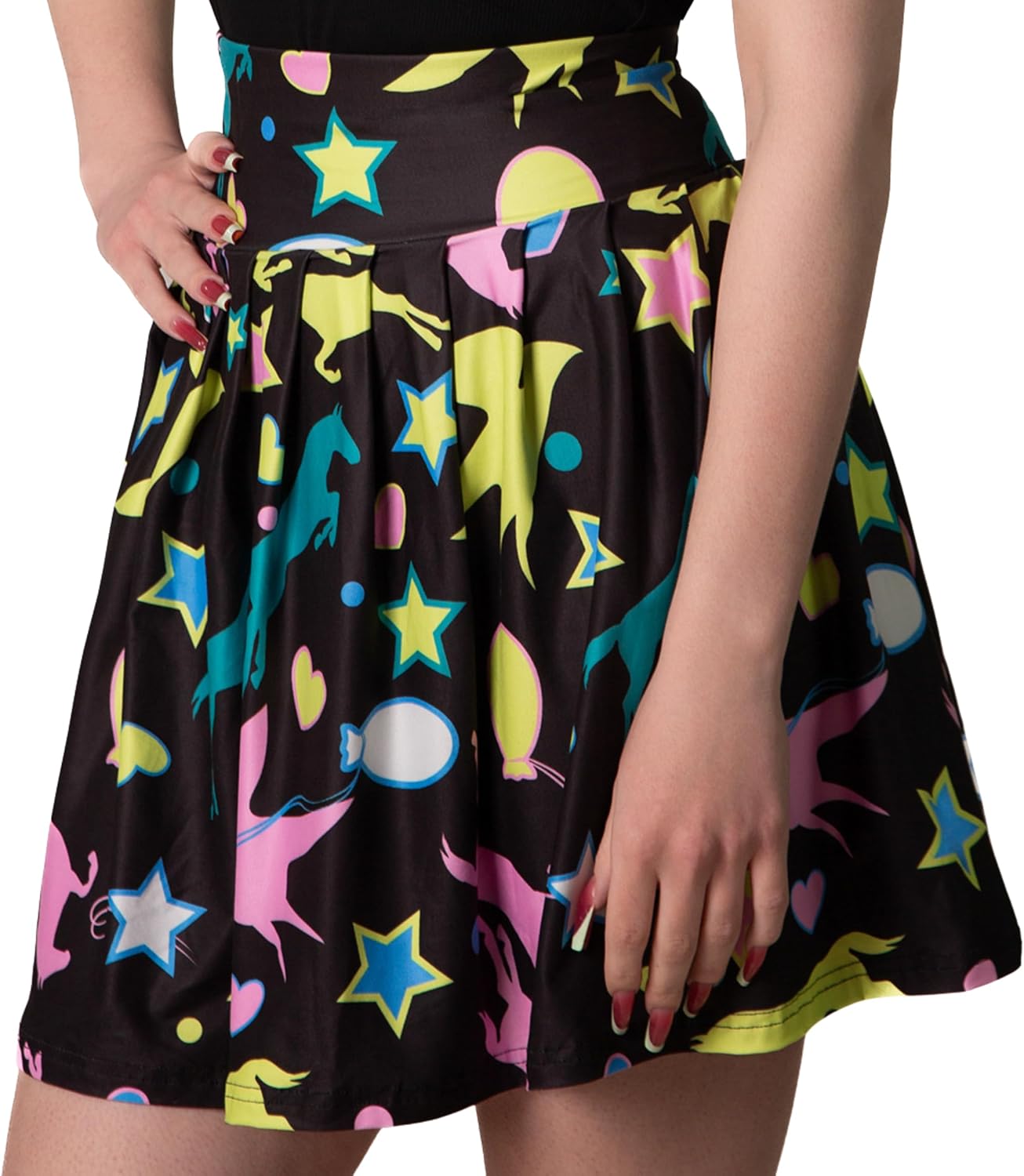 ComfyCamper Black Patterned Costume Skirt for Women - Adult Woman Halloween Magic Wizard Costumes Cosplay