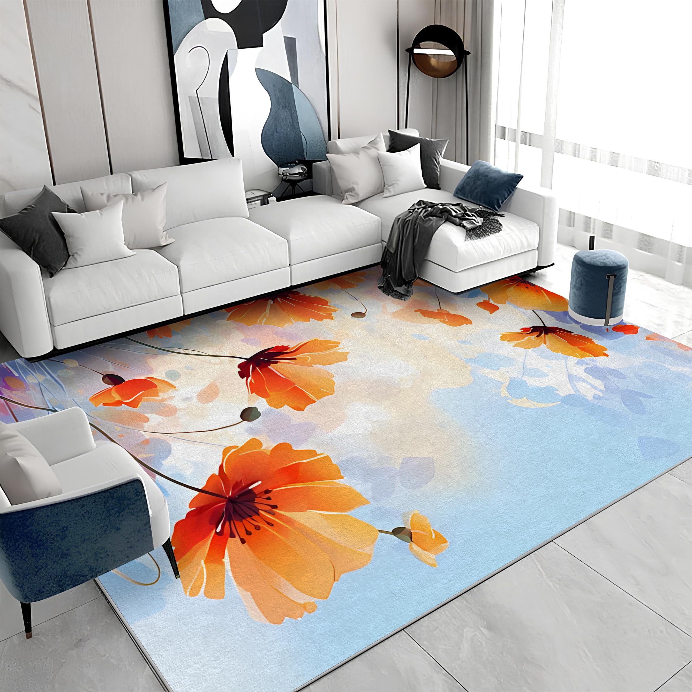 Tapis salon 180x200 cm idéal salle à manger et chambre moderne